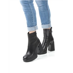 04-M3-1451 BLACK Ботильоны зимние женские (натуральная кожа, натуральный мех)