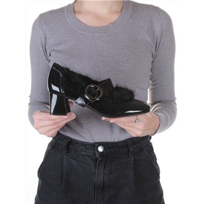 03-N18116P-2 BLACK LAC Полуботинки женские (натуральная кожа, лакированная)