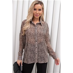 Рубашка шифоновая с леопардовым принтом Аллен №1