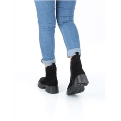 04-M3-1479 BLACK Ботинки зимние женские (натуральная замша, натуральный мех)