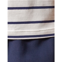 Базовая футболка в полоску полуприлегающая из премиального хлопка с эластаном