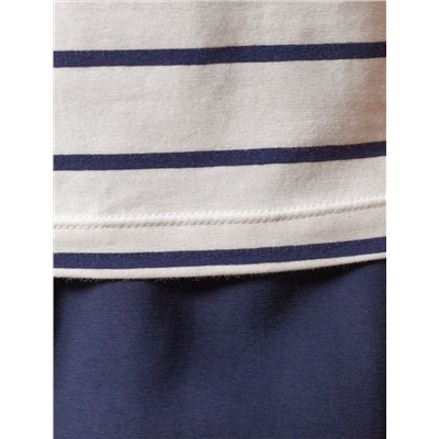 Базовая футболка в полоску полуприлегающая из премиального хлопка с эластаном