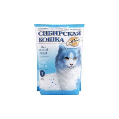 Наполнитель 4л Элитный (силикагель) СИБИРСКАЯ КОШКА