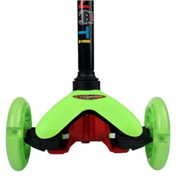 Самокат трехколесный от 2-х лет Yeenot Kids GT4105, до 30кг, вес 1.8кг, свет. колёса PU 110мм ABEC7, зелёный, БК/уп10/ АКЦИЯ!