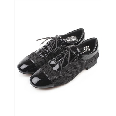 03-H17C-30AG BLACK Полуботинки женские (натуральная кожа)