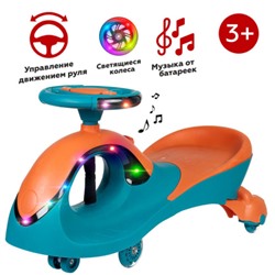 Толокар COMIRON QT-8098/светящиеся полиуретановые колеса 90 мм/ Оранжевый/уп4