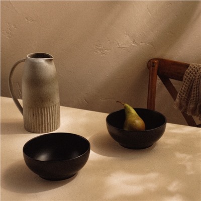 Салатники SL Home «Дарк», 1,2 л, d=18,5 см, набор 2 шт, фарфор, чёрные