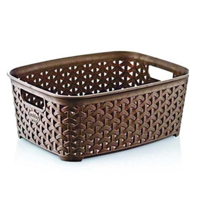 Корзина HobbyLife Rattan, размер M, с ручками, 19.5х26х9 см, цвет МИКС