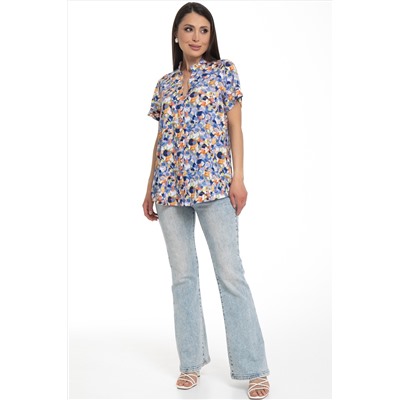 Блузка разноцветная с короткими рукавами