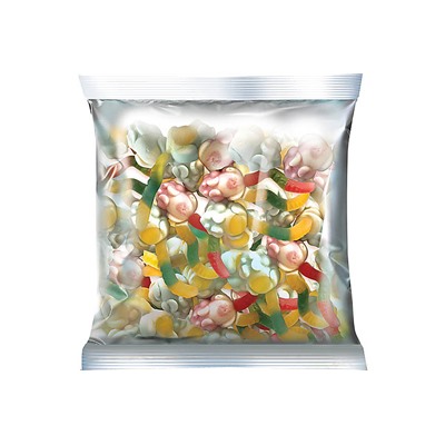 Мармелад жевательный, со вкусом вишни и смородины со сливками (упаковка 0,5 кг)