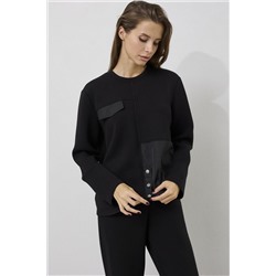 DAVA 2215 черный, Брюки,  Джемпер, Бусы
