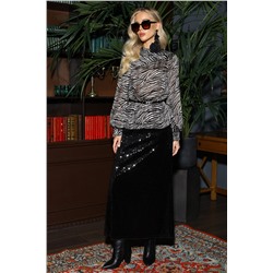 Юбка длинная чёрная с пайетками