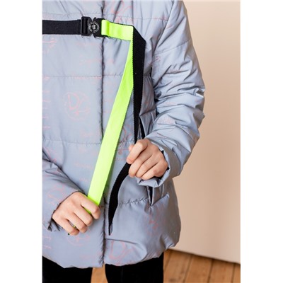 2165-S Куртка на синтепоне Розовый - серый/140