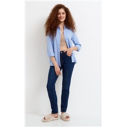 Джинсы утепленные женские Slim Fit F122-0126W d.blue