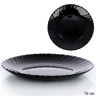 Тарелка плоская 190 мм десертная Черная Классика BNHP75T (Black) (уп 72)