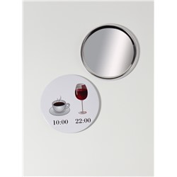 Зеркало карманное WINE NOT, d=7.5 см, рисунок МИКС