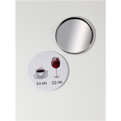 Зеркало карманное WINE NOT, d=7.5 см, рисунок МИКС