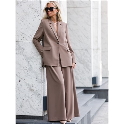 Брюки-палаццо серо-коричневые