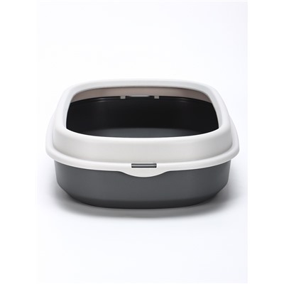 Лоток для кошек Фур-Мур 48×35.5 см с бортом + совок, Soft-touch. смокки