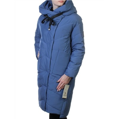 8058 GRAY/GREEN Пальто женское зимнее (био-пух)