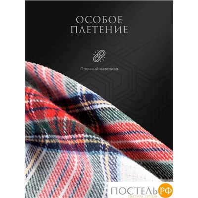ESTIA ВИЛЬЯМ Плед бел/красн/зел 150х200/10х2 см, 1 пр