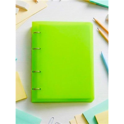 Тетрадь на кольцах Calligrata A5, 120 листов, в клетку, пластиковая обложка, блок офсет, салатовая