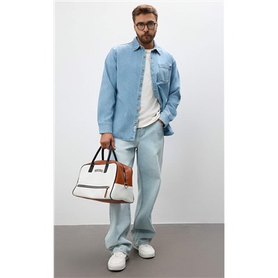 Рубашка джинс P311-1241 middle blue