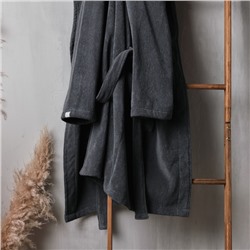 Халат махровый мужской SL HOME: Basic «Гри Сандре», размер S, хлопок 100%, тёмно-серый