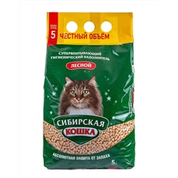 Наполнитель Сибирская Кошка ЛЕСНОЙ 5л древ гранулы