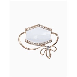 Брошь «Маска» медицинская, цвет белый в золоте