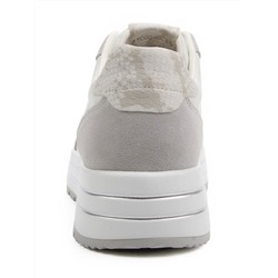 03-A1003-9 WHITE/LT. GRAY Кроссовки женские (натуральная кожа, натуральная замша)