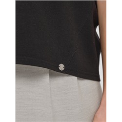 Футболка чёрная с декоративными цветами