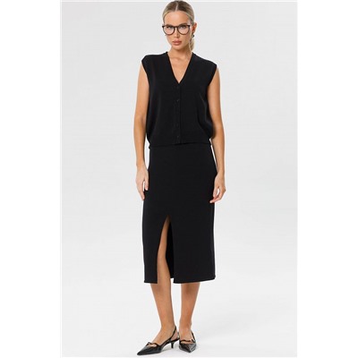 Юбка вязаная чёрная