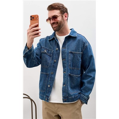 Куртка джинс F611-1243 middle blue