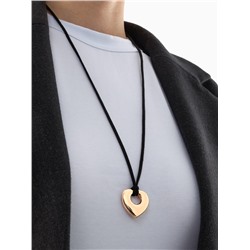 Кулон на шнурке «Сердечко» тренд, цвет золото, 120 см