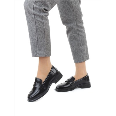 03-PDEB105-3 BLACK Лоферы женские (натуральная кожа)