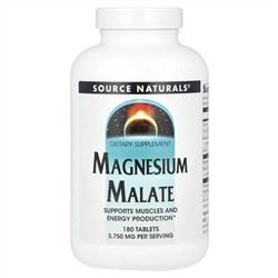 Source Naturals, малат магния, 3750 мг, 180 таблеток (1250 мг в 1 таблетке)
