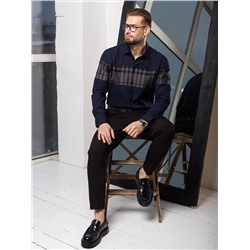 011J Мужская рубашка JenTa темно-синий