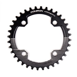 Звезда передняя COMIRON X-TWO 36T NAROW WIDE, BCD104, фрезерованная, AL6061-T6, Fullblack