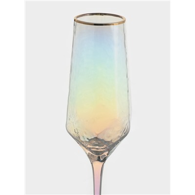Бокал для шампанского Magistro «Дарио», 180 мл, 5×27.5 см, стекло, перламутровый
