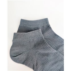 Короткие носки р.40-45 "Перфорация Полоски" Сине-серые