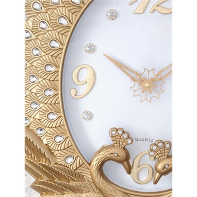 Часы настенные Павлины 42х47 см / WS-7280/G /уп 10/золото