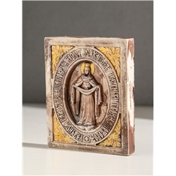 Икона «Покров Пресвятой Богородицы», с подвесом, 12×10×3 см, гипс, роспись