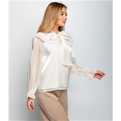Блуза #КТ971, кремовый