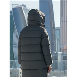 Пальто двубортная зимнее утепленное женское зеленого цвета 7732Z