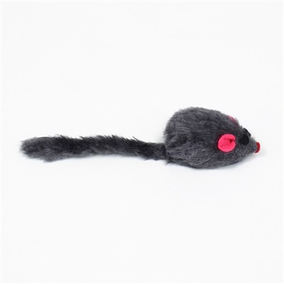 Игрушка для кошек «Малая мышь меховая», серая, 5 см
