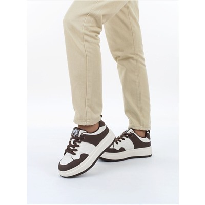 04-PDH336-3 BROWN Кроссовки демисезонные женские (натуральная кожа, нубук)