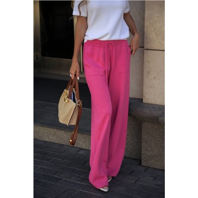 Брюки палаццо с карманами,  Фуксия