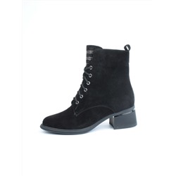 04-M3-H238 BLACK Ботинки зимние женские (натуральная замша, натуральный мех)