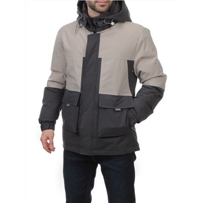 8875 DK. GRAY BEIGE Куртка мужская зимняя облегченная (130 гр. холлофайбер)